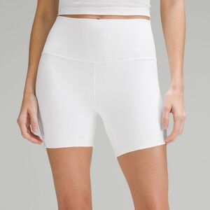 Lululemon High Rise White Align Shorts 6”